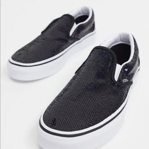 VANS Black Sequins Vans 7.5